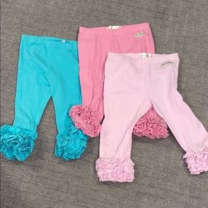 Girls Capri ruffle leggings